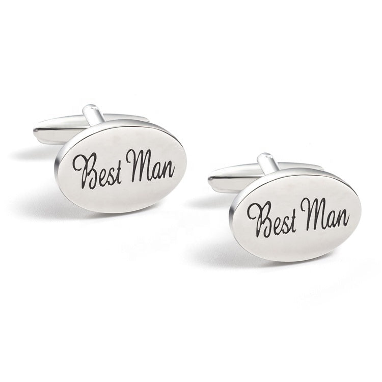Silver-tone Best Men Cufflinks - SHOPWITHSTYLE