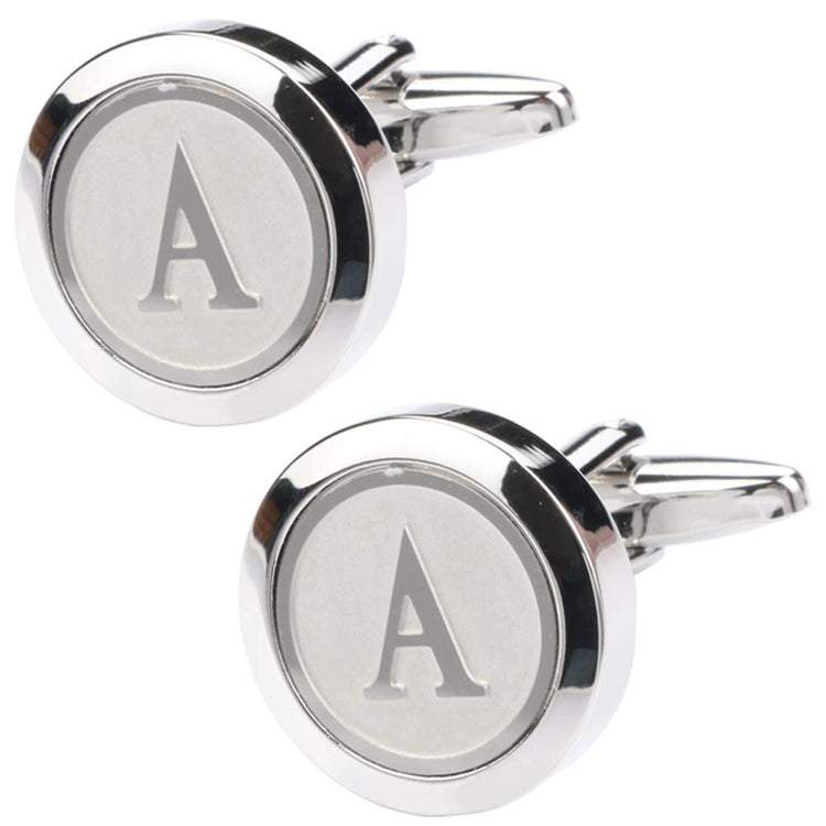 Personalized Round Letter A Cufflinks - SHOPWITHSTYLE