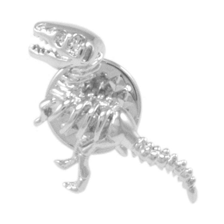Silver Dinosaur Lapel Pin-SHOPWITHSTYLE