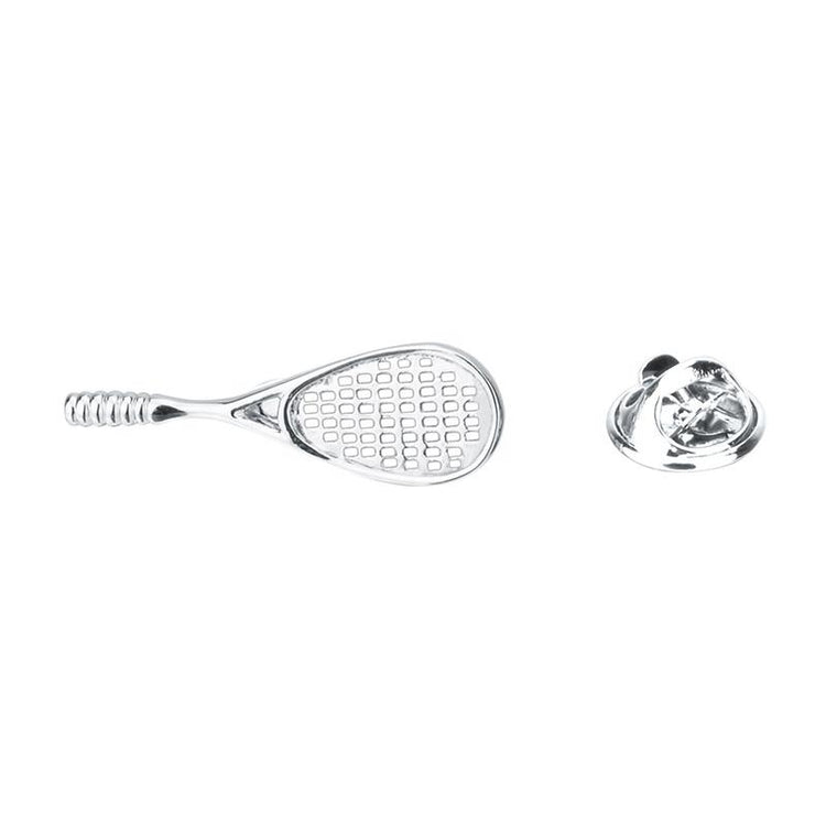 Silver Tennis Racket Lapel Pin-SHOPWITHSTYLE