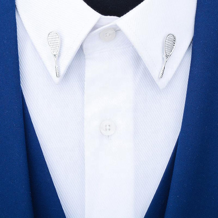 Silver Tennis Racket Lapel Pin-SHOPWITHSTYLE