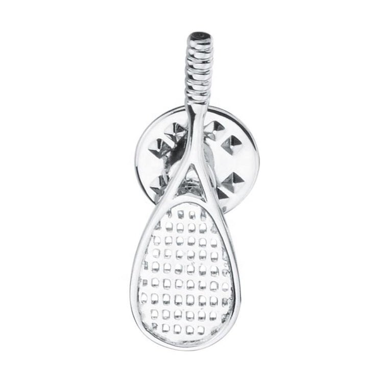 Silver Tennis Racket Lapel Pin-SHOPWITHSTYLE