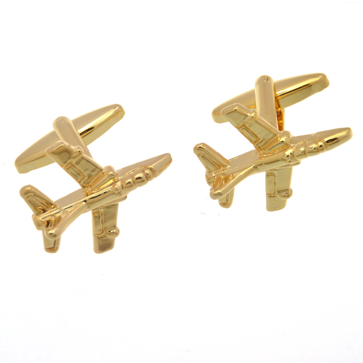 Gold Hawk Aircraft Cufflinks