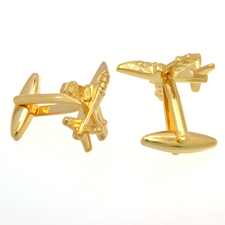 Gold Hawk Aircraft Cufflinks