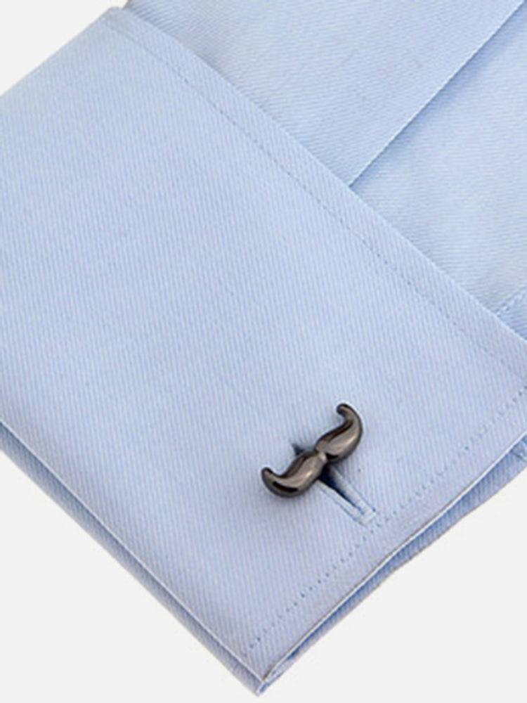 Gun Metal Moustache Cufflinks
