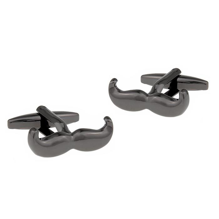 Gun Metal Moustache Cufflinks