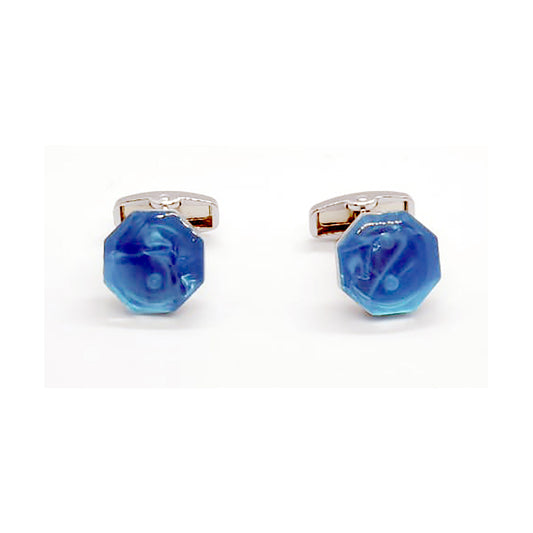 Aquablue Hexagone Silver Opal Cufflinks