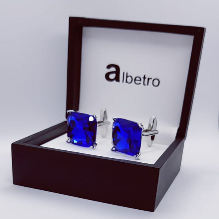 Luxury High End Blue Crystal Cufflinks