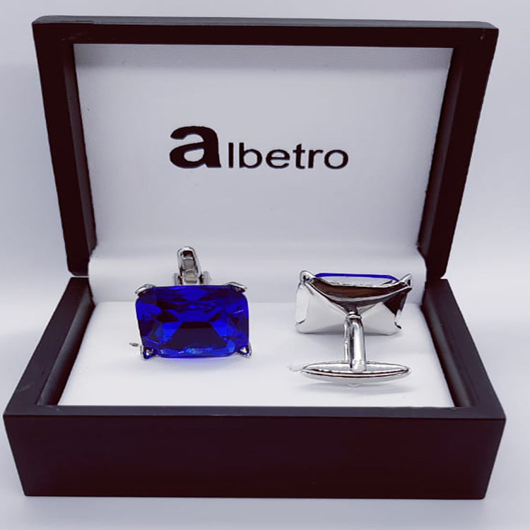 Luxury High End Blue Crystal Cufflinks