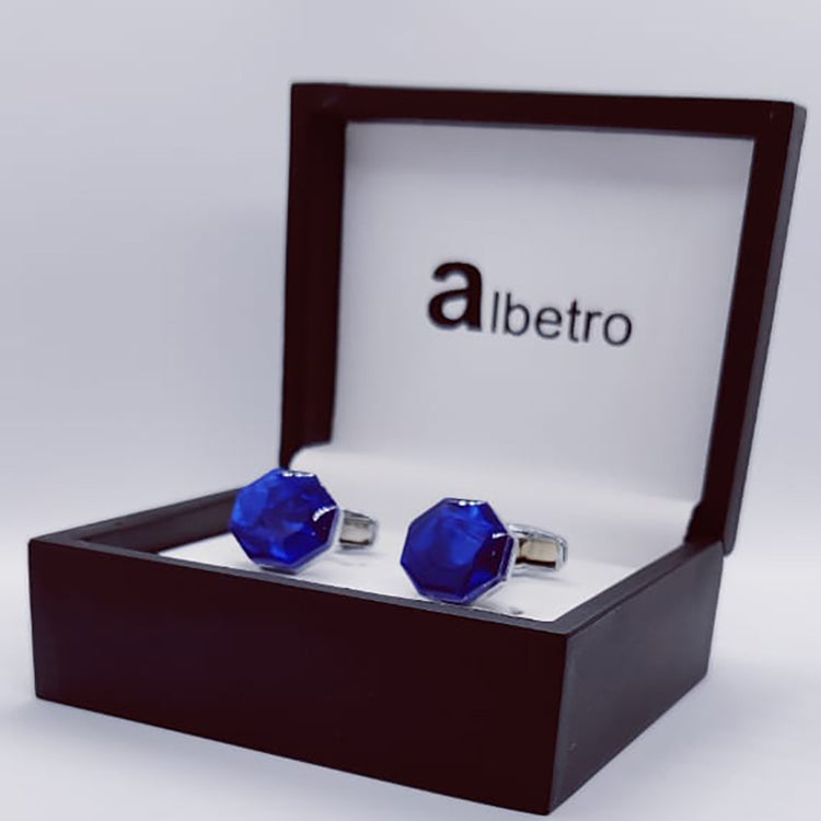 Hexagon Blue Opal Cufflinks
