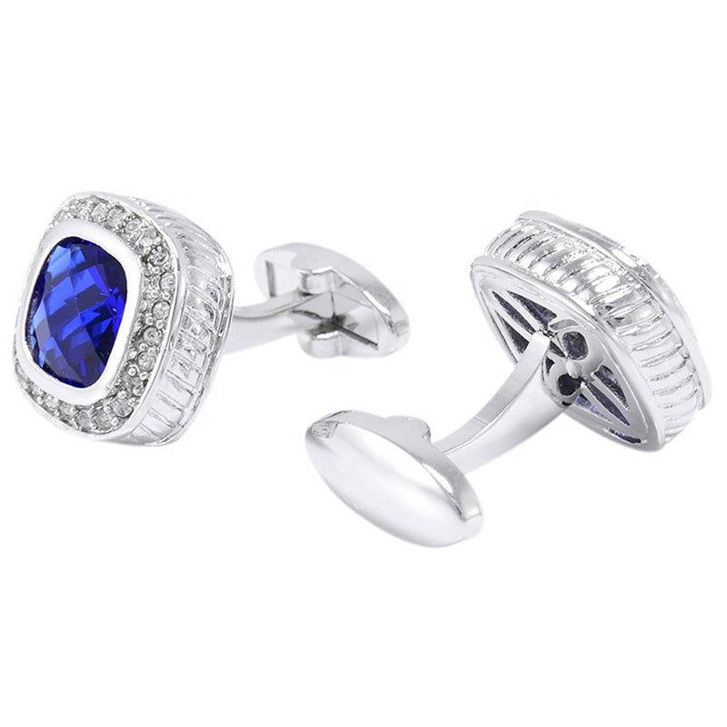 Sapphire Classic Square Crystal Cufflinks
