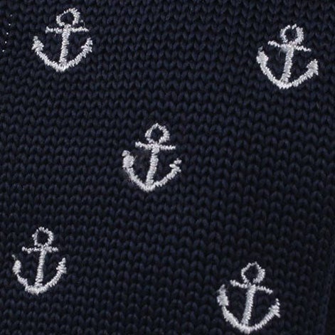 Navy Blue Nautical Knit Tie