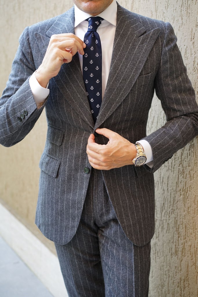 Navy Blue Nautical Knit Tie