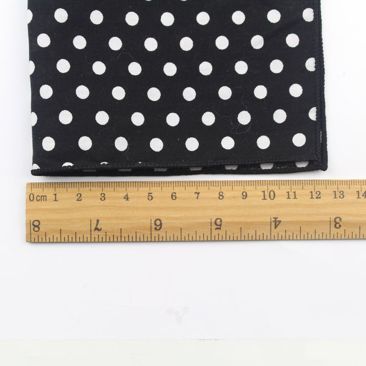 Black Polka Dots Cotton Pocket Square