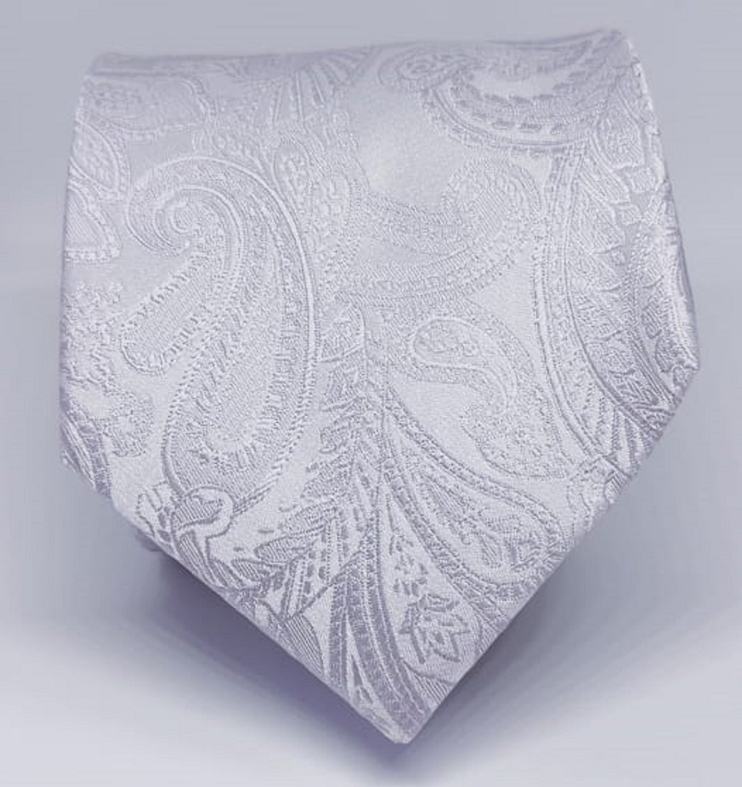 White Clara Paisley Necktie