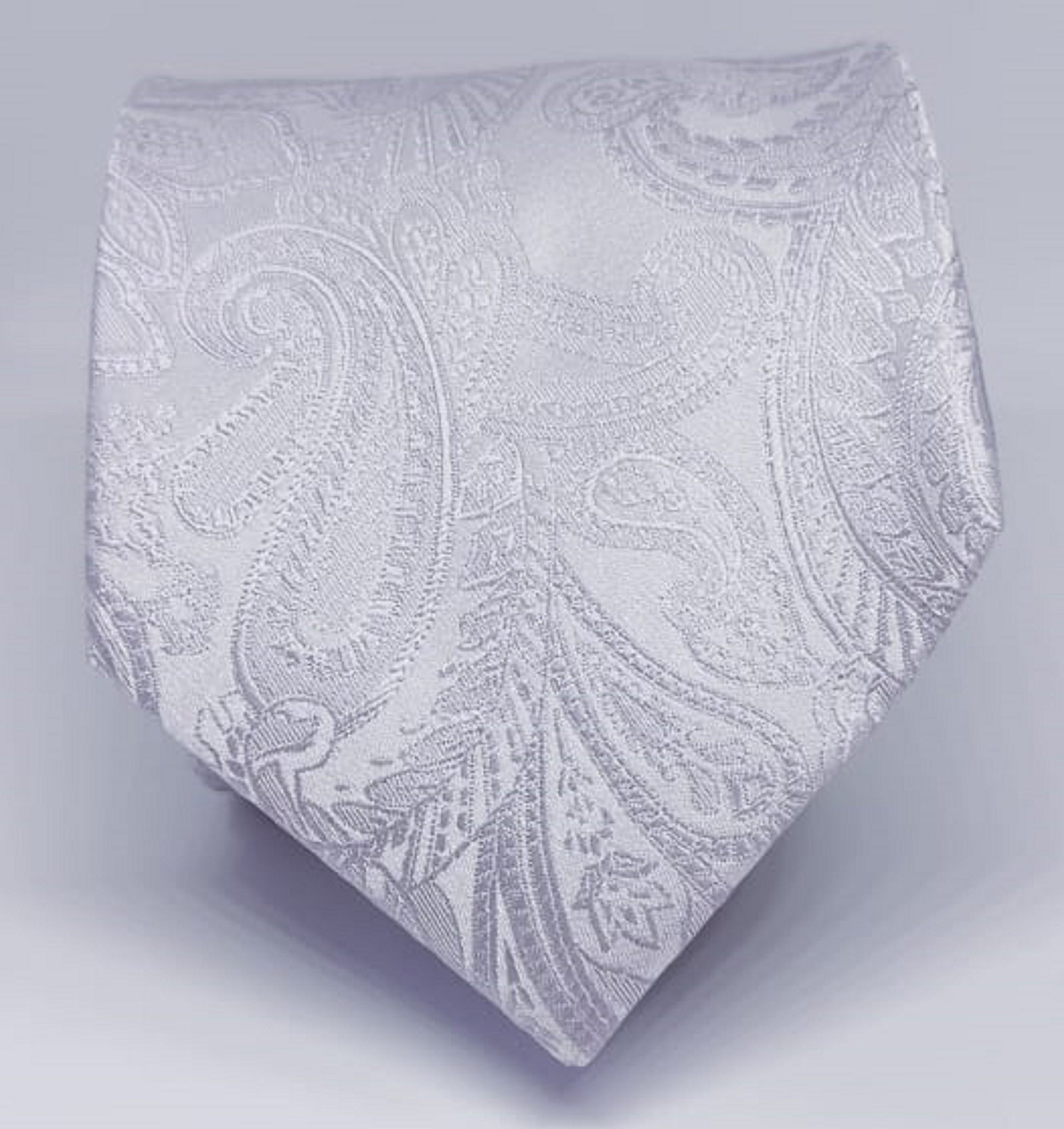 White Clara Paisley Necktie
