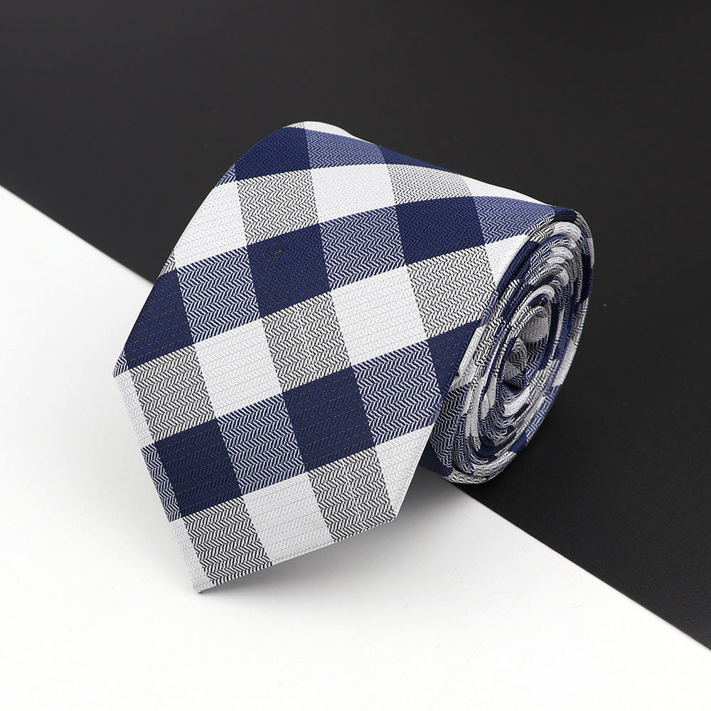 Blue Captain Check Herringbone Tie