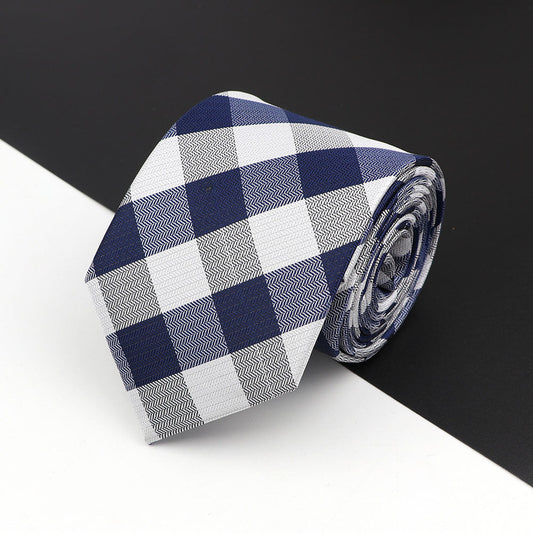 Blue Captain Check Herringbone Tie