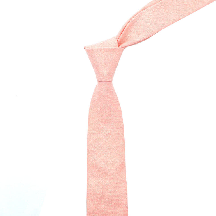 6cm Peach Solid Cotton Tie