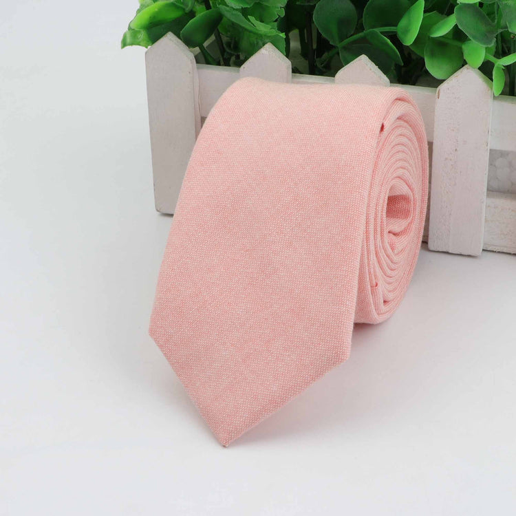 6cm Peach Solid Cotton Tie