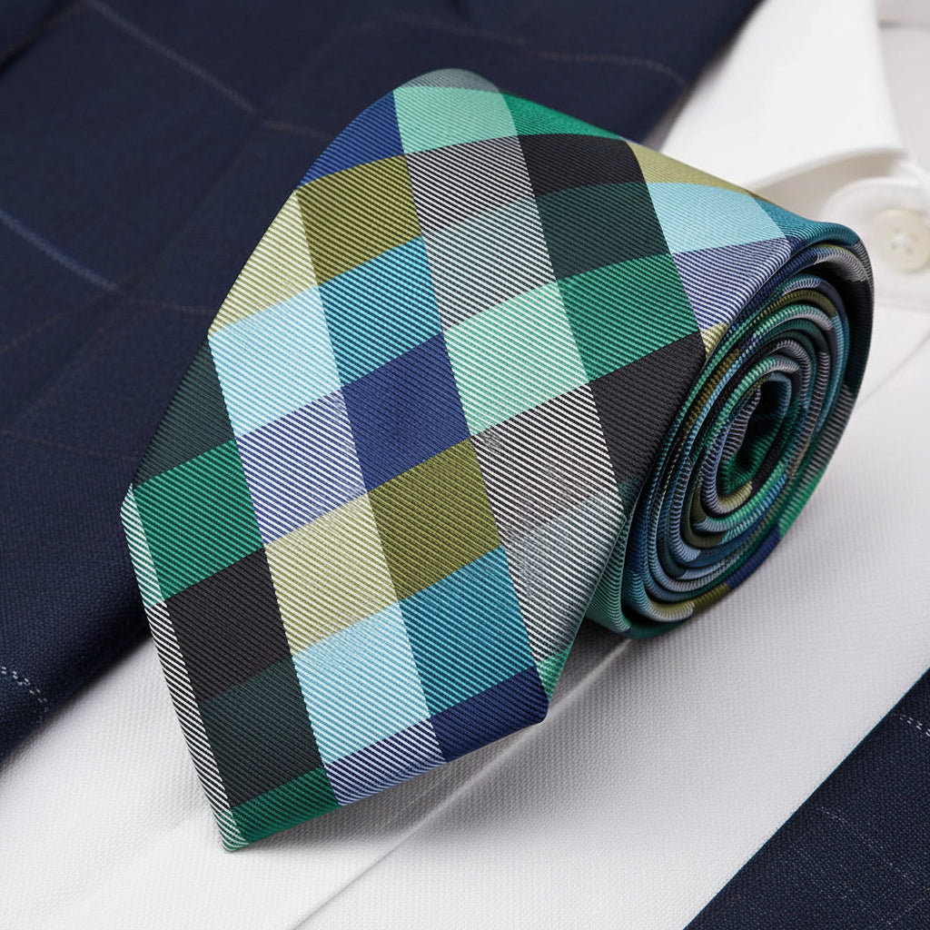 6 CM Multi Color Checked Tie