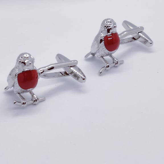 Red Robin Silver Cufflinks