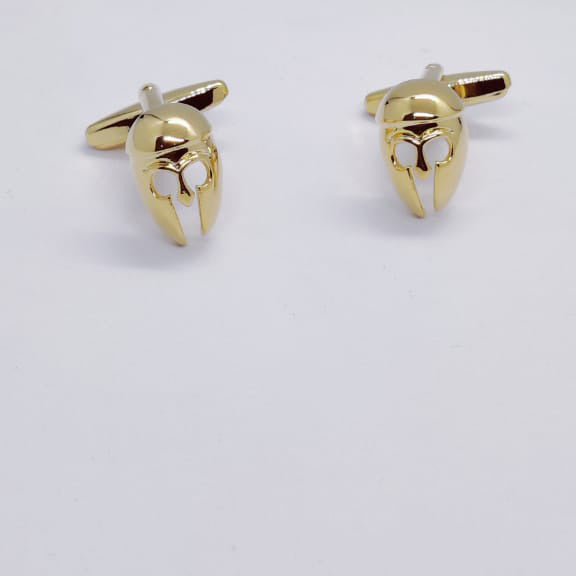 Gold helmet cufflinks
