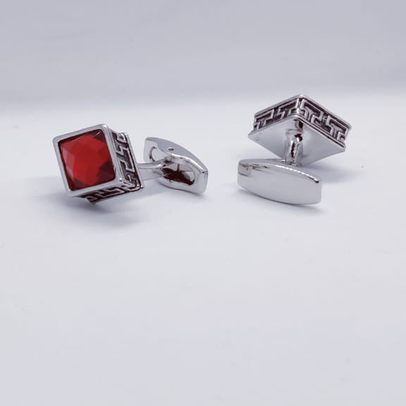 Red Stone Rhombus Cufflinks