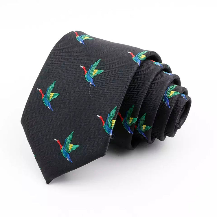 8cm Hunting Mallard Duck Black Tie