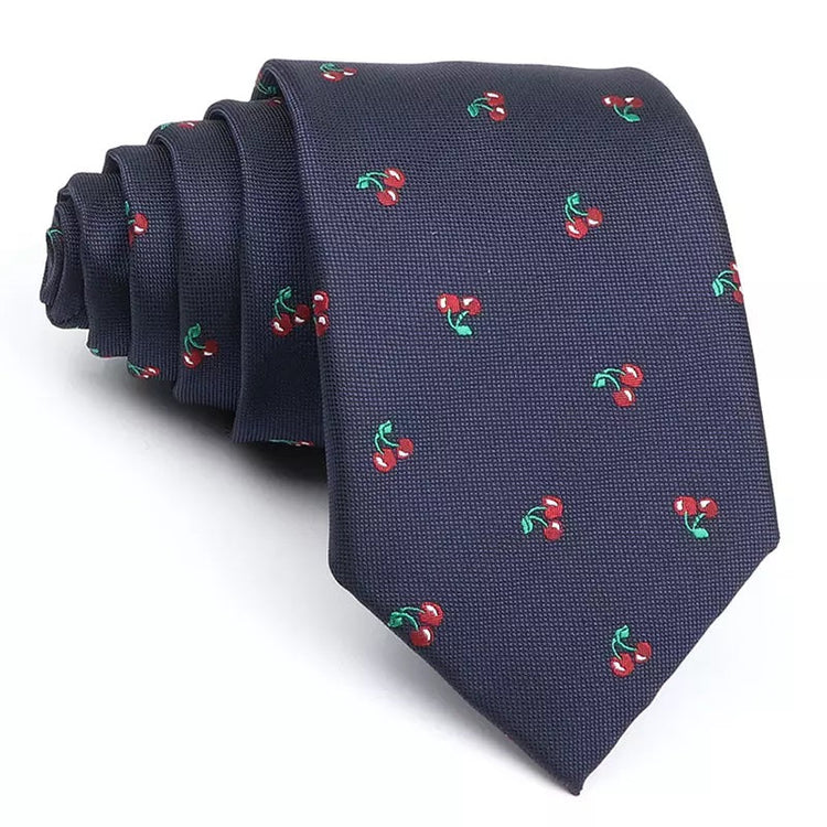7.5cm Navy Blue Cherry Tie