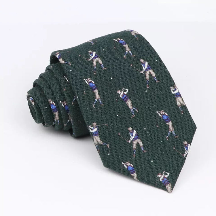 7cm Hunter Green Golfer Cotton Tie