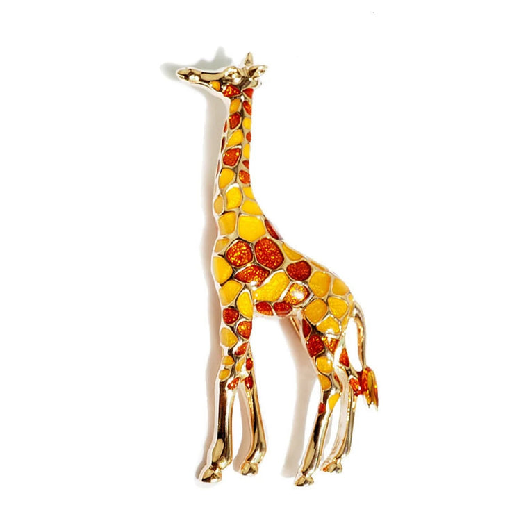 Giraffe Enamel Multicolour Brooch
