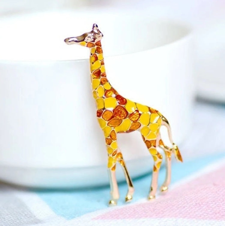 Giraffe Enamel Multicolour Brooch
