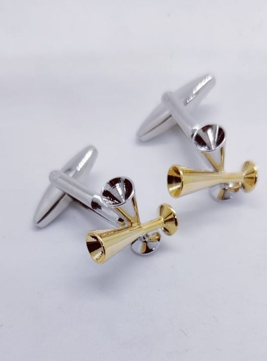 Golden & Silver Wine Glasses Cufflinks