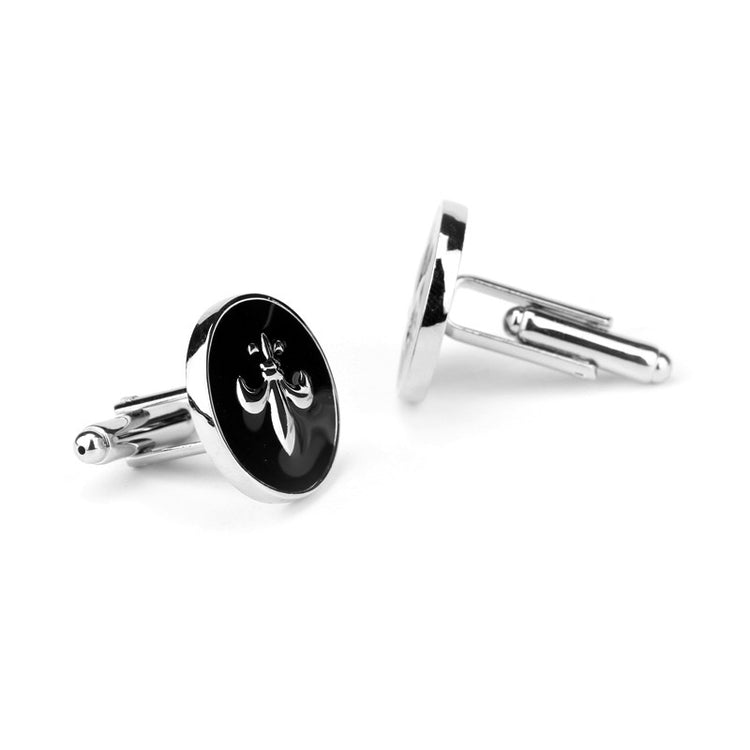 Black Fleur-De-Lis Copper Cufflinks for Men - SHOPWITHSTYLE