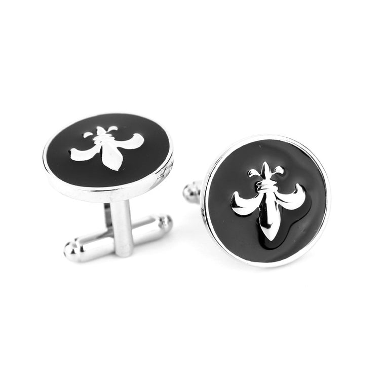 Black Fleur-De-Lis Copper Cufflinks for Men - SHOPWITHSTYLE