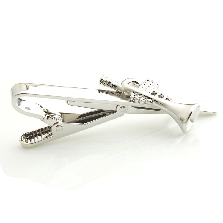 Silver-tone Trumpet Tie Clip for Men - SHOPWITHSTYLE