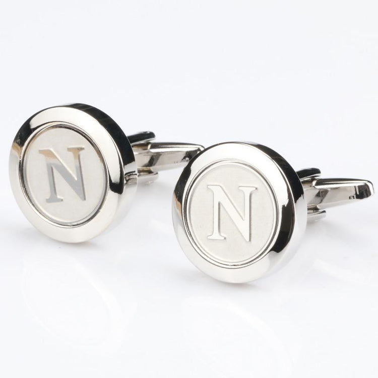 Personalized Round Letter N Cufflinks - SHOPWITHSTYLE