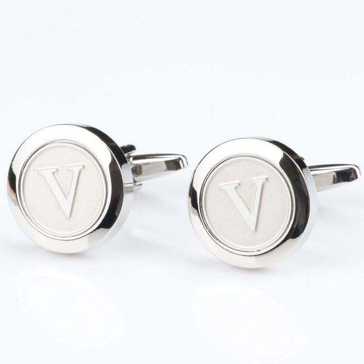Personalized Round Letter V Cufflinks - SHOPWITHSTYLE