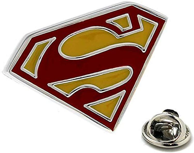 Red and Yellow Superman Lapel Pin - SHOPWITHSTYLE