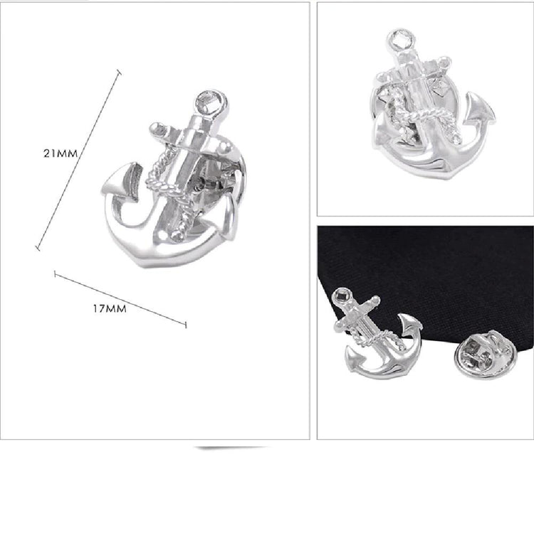 Silver Anchor Rope Lapel Pin - SHOPWITHSTYLE