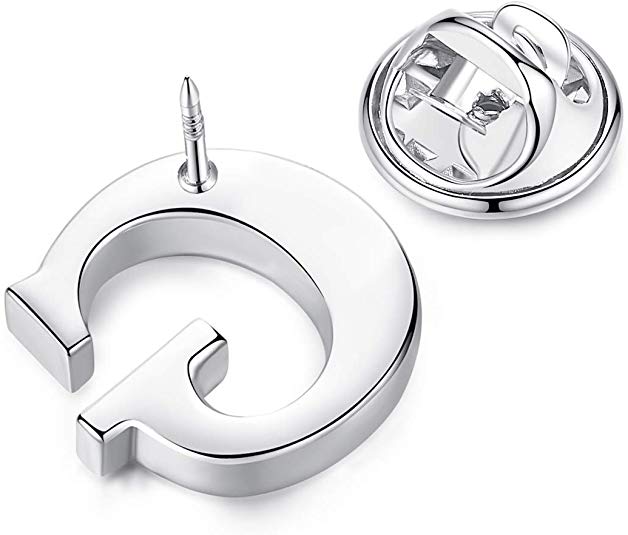 Albetro Personalized Initials Letter Lapel Pin Brooch (A-Z) - SHOPWITHSTYLE