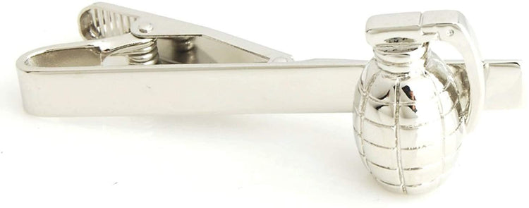 Silver hand grenade style Tie Clip - SHOPWITHSTYLE