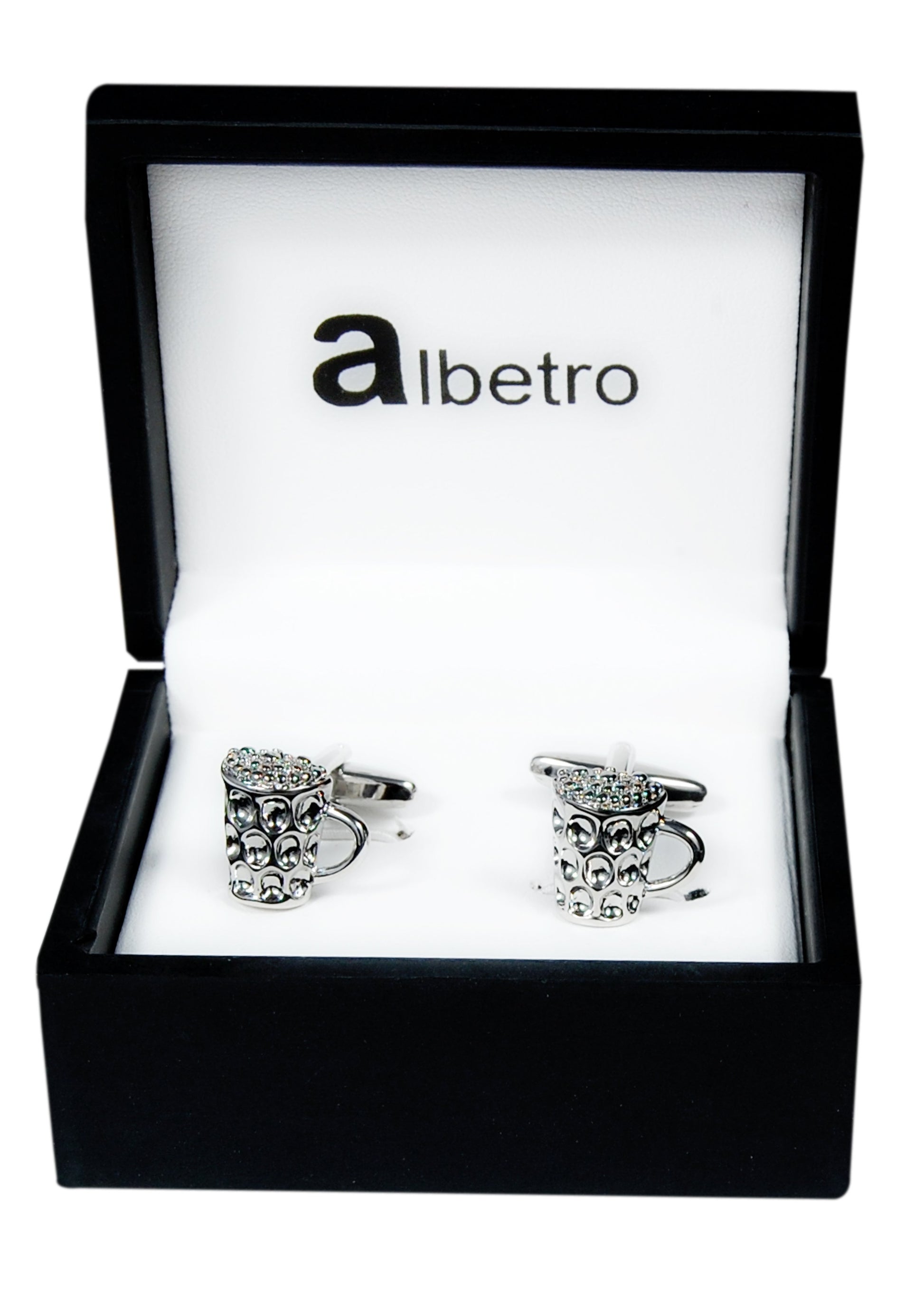 Silver Ice Cold Beer Pub Mug Cufflinks - SHOPWITHSTYLE