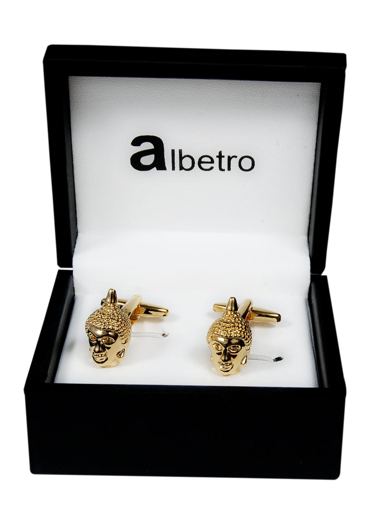 Gold Plated Buddha Head Cufflinks - SHOPWITHSTYLE