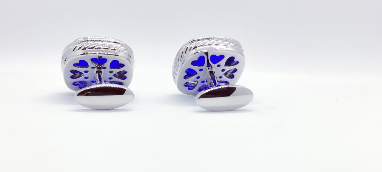 Sapphire Classic Square Crystal Cufflinks
