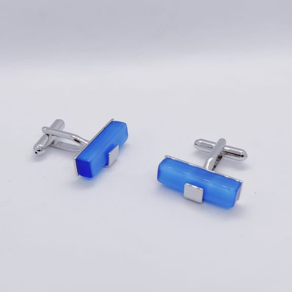 Blue Marble Tube Cufflinks