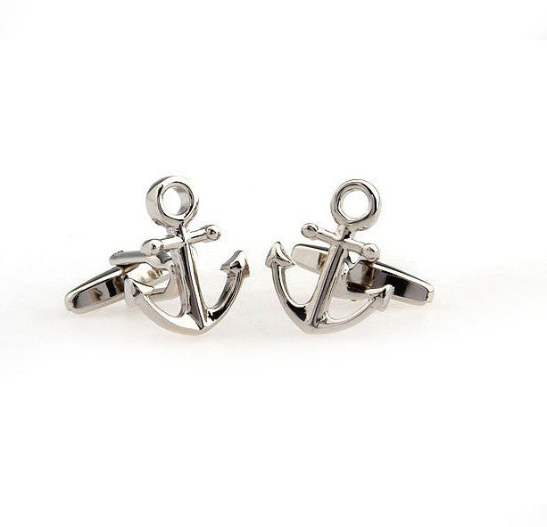 Anchor Silver Cufflinks - SHOPWITHSTYLE