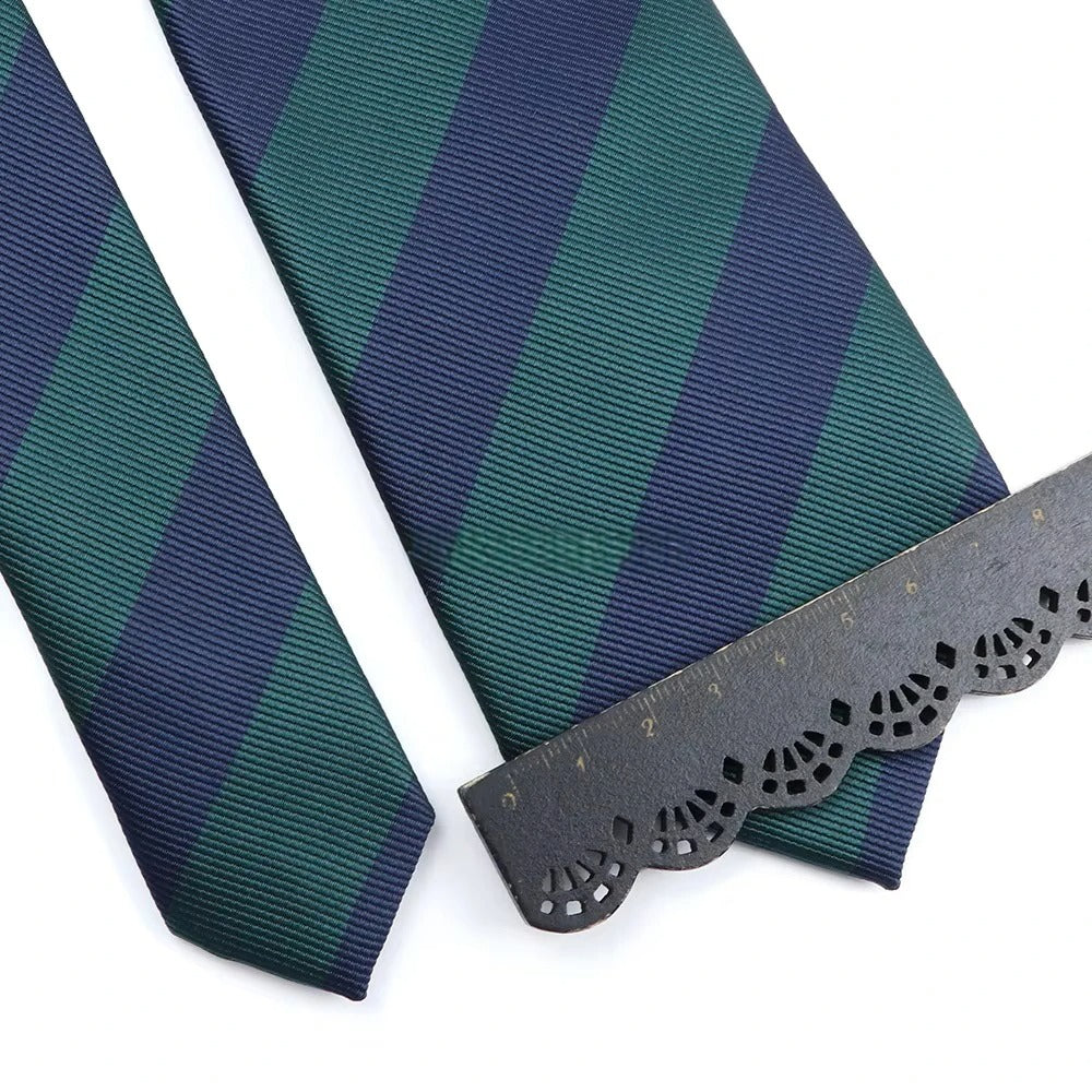 Dark Green and Navy Stripe Tie