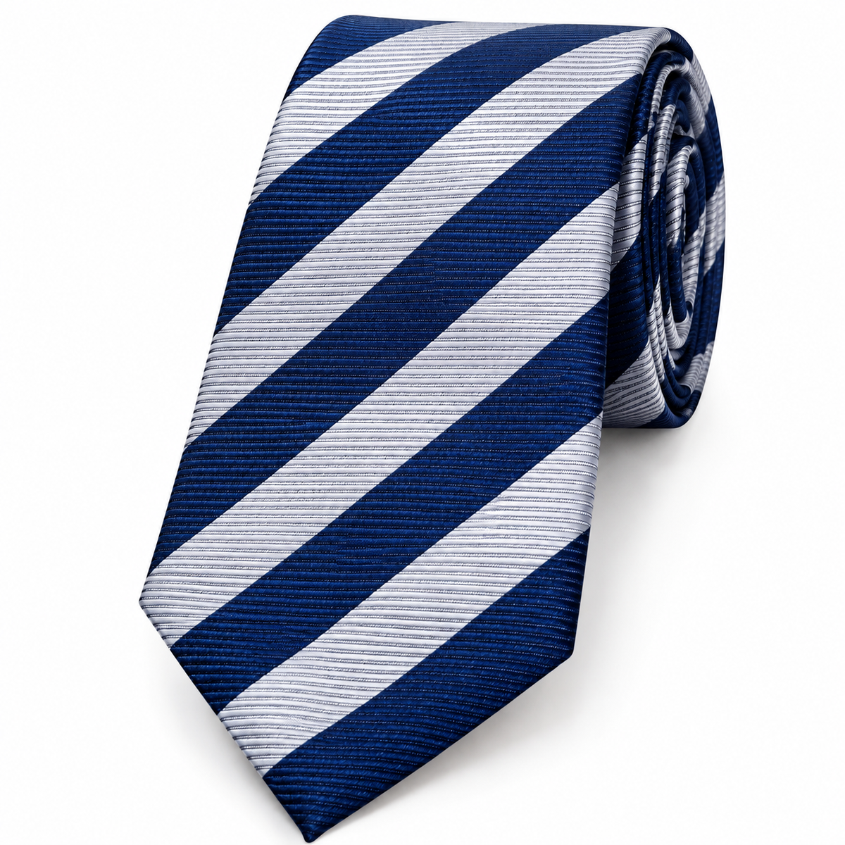 The Admiralty Navy & Silver Repp Stripe Tie